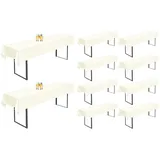 10 Stück Biertisch Tischdecke Elfenbein Wasserabweisender Polyester Universal für 50cm u.70cm Biertische Hussen, Rechteckige Tischdecken Waschbar 100x250cm (Elfenbein)