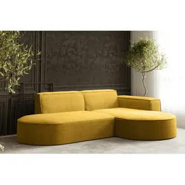 kaiser möbel Ecksofa Designer MODENA STUDIO stoff Dicker cord Poso Gelb Rechts