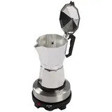 PUDLOR Espressokocher, 500W Espressokocher Für 3 Tassen Kaffeekocher Camping Elektrische Espressomaschine Einstellbare Temperatur Anzeigeleuchte Wärmeableitungslöcher Silikonpads Sicherheitsventil