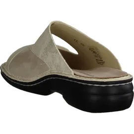 Finn Comfort Zeno Pantolette Damen, Leder,/Stretch, Oro/Steam, bequem - weiß 40