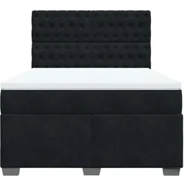 vidaXL Boxspringbett mit Matratze Schwarz 140x200 cm Samt