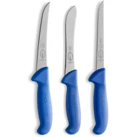 F.Dick F. DICK Messer Set ErgoGrip 3-teilig (Ausbeinmesser 15 cm „flexibel“, A. Messer 15 cm, Sortiermesser 15 cm, HRC 56°) 82559100, Blau