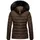 Navahoo Damen, warme Winter Steppjacke mit Abnehmbarer Kunstfell-Kapuze Milianaa Dark Choco Gr. S - S