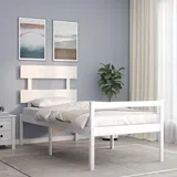 Seniorenbett Mit Kopfteil Weiß Massivholz Vidaxl732188