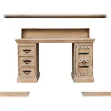 SIT Möbel Schreibtisch mit 1 Tür, 3 Schubladen | Mango-Holz natur | B 132 x T 65 x H 90 cm | 14507-01 | Serie DAIPUR