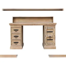 SIT Möbel Schreibtisch mit 1 Tür, 3 Schubladen | Mango-Holz natur | B 132 x T 65 x H 90 cm | 14507-01 | Serie DAIPUR