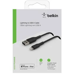 Belkin Lightning Lade/Sync Kabel 3m, PVC, schwarz, mfi zert.