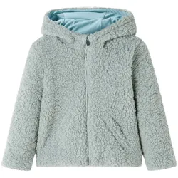 Kinder-Kapuzenjacke Teddy-Kunstpelz Minzgrün 140
