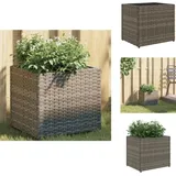 Vidaxl - Pflanzkübel Grau 36x30x32 cm Poly Rattan - Blumentopf - Pflanzgefäß - Balkonpflanzen - Gartendekoration - Outdoormöbel