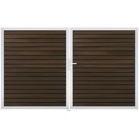 GROJA Steckzaun-Tor Solid-Rhombus 2-flg. EV1 DIN Rechts Walnuss Co-Extrudiert