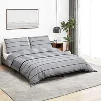 VidaXL Bettwäsche-Set Grau 140x200 cm Baumwolle