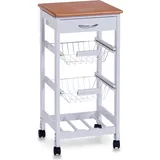 Hti-Living Küchenrollwagen mit 2 Körben und Flaschenregal