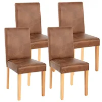 Mendler 4er-Set Esszimmerstuhl Stuhl Küchenstuhl Littau ~ Textil, Wildlederimitat,
