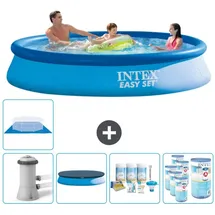 Intex runder aufblasbarer Pool – 366 x 76 cm – Blau No Size