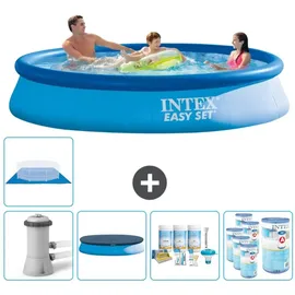 Intex runder aufblasbarer Pool – 366 x 76 cm – Blau No Size