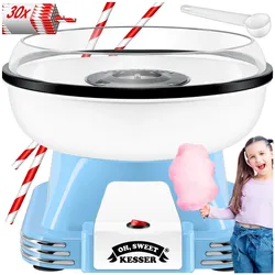 KESSER® Zuckerwattemaschine Set für dein zuhause - Mit 30x Zuckerwatte Stäbchen & Messlöffel - Retro Cotton Candy Maschine - Zuckerwatte Maschine Mit Zubehör - Höhe 22 cm  - 500 W