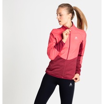 Odlo Run Easy Warm Hybrid Jacke - Deep Claret / Siesta - XS