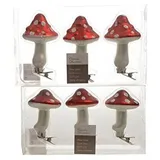 Kaemingk Baumschmuck Pilz Pilzkappe 3er Set Glaspilz mit Clip