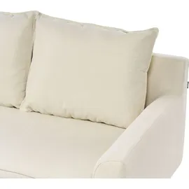 Beliani Ecksofa Hellbeige Polsterbezug L-Förmig Linksseitig Universal Traditionell Wohnzimmer - Beige/Schwarz
