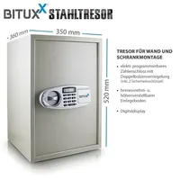 BITUXX Safe Tresor Wandtresor Wandsafe Geldschrank Möbeltresor Stahlschrank Geldsafe