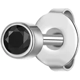 True Rebels Ohrstecker TR309 schwarz silber Edelstahl mit Zirkonia 3,7