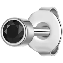 True Rebels Ohrstecker TR309 schwarz silber Edelstahl mit Zirkonia 3,7