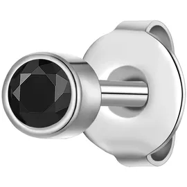 True Rebels Ohrstecker TR309 schwarz silber Edelstahl mit Zirkonia 3,7