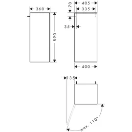 Hansgrohe Xevolos E Hängeschrank, 1 Tür, 54212390,