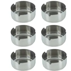 GVK ECO 6x Aschenbecher aus Edelstahl 8 cm Durchmesser