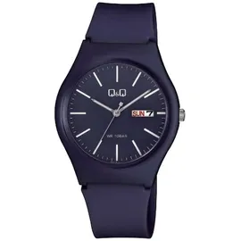 Q&Q Attractive Q&Q Uniuhr mit Silikonarmband in dunkelblau, 10 Bar wasserdicht