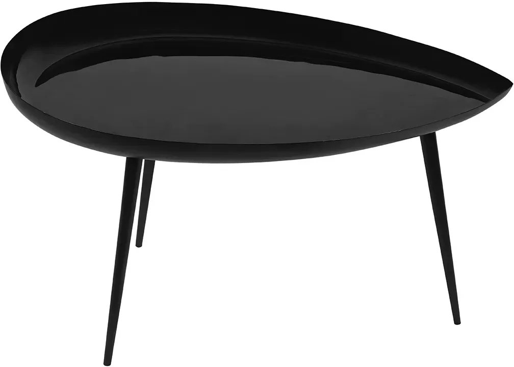 Table basse design laquée en acier noir L80 cm DROP