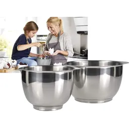 Rosti Margrethe Rührschüssel Set, Teigschüssel, Metallschüssel, Servierschüssel, Backschüsseln 2-teilig aus 18/8 Edelstahl + Silber