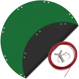 Wiltec Poolabdeckung rund schwarz/grün Ø 420 cm