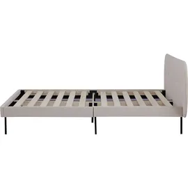 [en.casa] Polsterbett Porvoo Samt 140x200 cm Beige