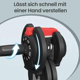Songmics Kurzhanteln 2er Set Verstellbare Kurzhantel 1,5 kg bis 12,5 kg schwarz/rot