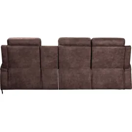 OTTO home Ecksofa NAPORI Mikrofaser 3-Sitzer Dunkelbraun