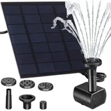 gardlov Solarbrunnen für Gartenteich & 3m Kabel 4 Sprühdüsen - eingebauter Filter - Austauschbaren Düsen und Integriertem Filter für Dekorative Wasser...