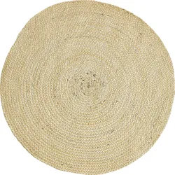 Teppich MY HOME "Ibiza", beige (creme), H:7mm Ø:60cm, Jute, Teppiche, Jute-Teppich, Wendeteppich, handgewebt, Naturfaser, Boho-Stil