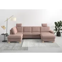 Wohnlandschaft HOME AFFAIRE "Summer U-Form", rosa (altrosa), B:314cm H:91cm T:170cm, 95% Polyester, 5% Polyamid, Sofas, Wohnlandschaft, mit oder ohne Bettfunktion und Bettkasten, Cord-Bezug