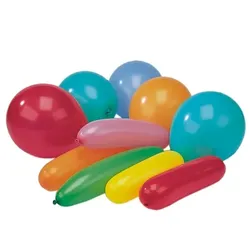Papstar 150 Luftballons farbig sortiert verschiedene Formen
