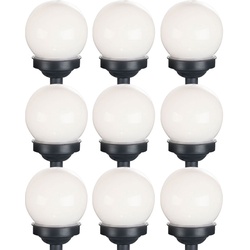 Kugelleuchte Solar 10 cm Solarleuchte Kugel Garten LED Gartendeko Solarkugel für Außen klein, Leuchtdauer ca. 6-8 Stunden, H 38 cm, 9er Set