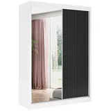 altdecor Kleiderschrank, Weiß, Schwarz, Holzwerkstoff, 150x215x61 cm Schlafzimmer, Kleiderschränke