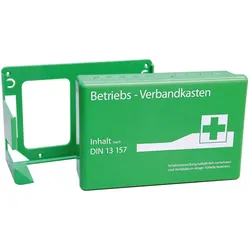 Verbandskasten "Regular" DIN 13157 inkl. Wandhalterung Grün Erste Hilfe Kasten