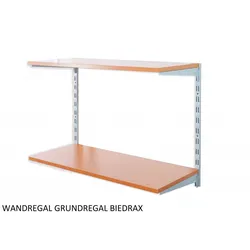 Wandregal - Grundregal 20 x 80 x 50 cm, Farbe silber - 2 Fachboden Kirsche