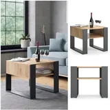 Vicco Couchtisch Sofatisch Beistelltisch Ari Eiche Anthrazit Wohnzimmertisch