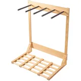 Vevor vertikaler Surfbrettständer 4-stufiges Surfbrettregal aus Holz zur Aufbewahrung & Präsentation, freistehender Boardständer-Organizer Surfbretthalter Rack für Wakeboard Snowboard Skier