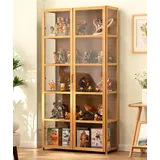 Pounjsd Acryl Sammlungsvitrine, Großer Kapazität Klare Regal Vitrine, Kuriositätenschränke mit Glastüren, Sammlervitrine Stehend, Vitrine für Büros, Schlafzimmer, Wohnzimmer 82x33x162cm