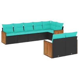 vidaXL Gartensofa-Set 8-tlg. schwarz