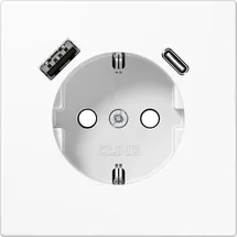 Jung Schuko-Steckdose mit USB 1 St. Alpinweiß