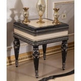 Casa Padrino Beistelltisch Luxus Barock Beistelltisch Beige / Schwarz / Gold - Prunkvoller Massivholz Tisch im Barockstil - Barock Möbel - Edel & Prunkvoll